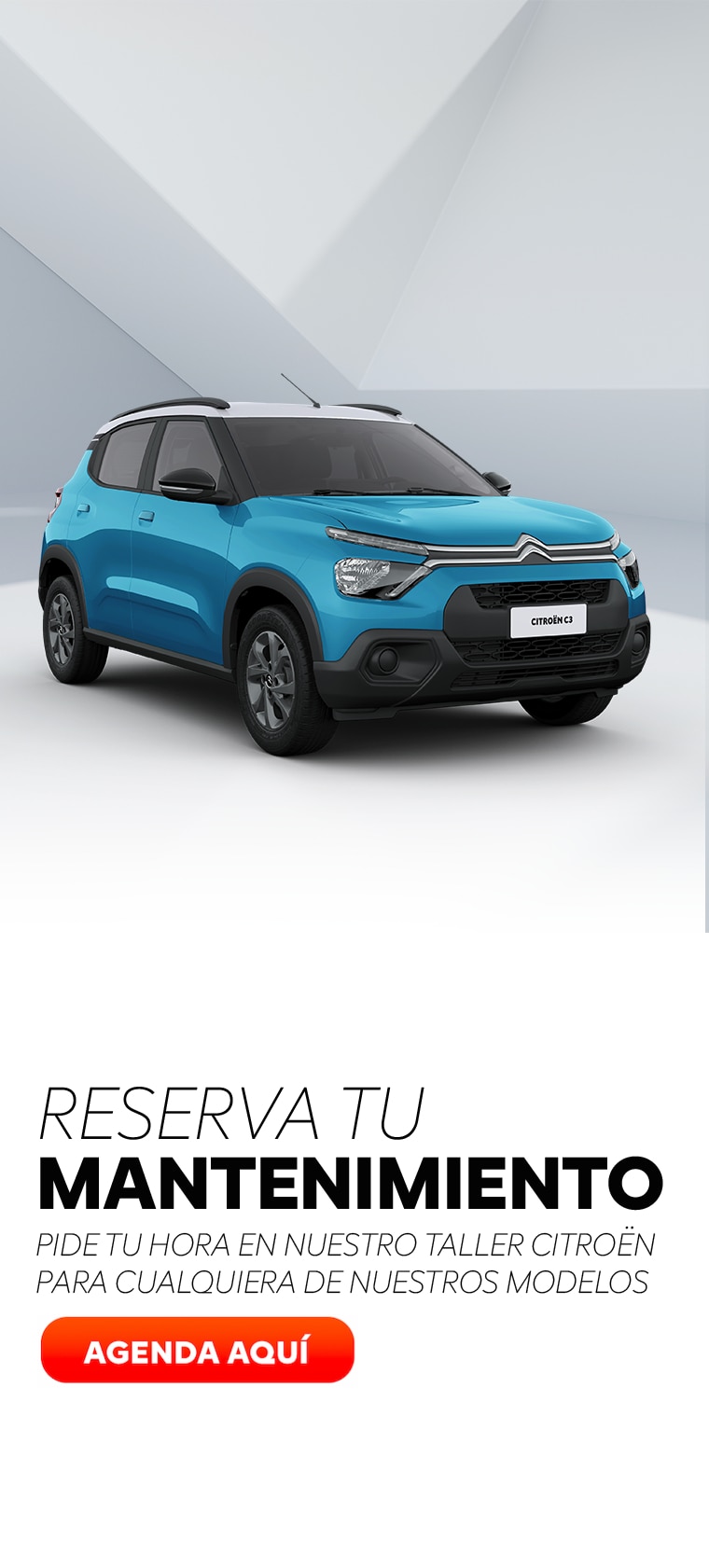 C3 dans atelier de réparation sur fond gris